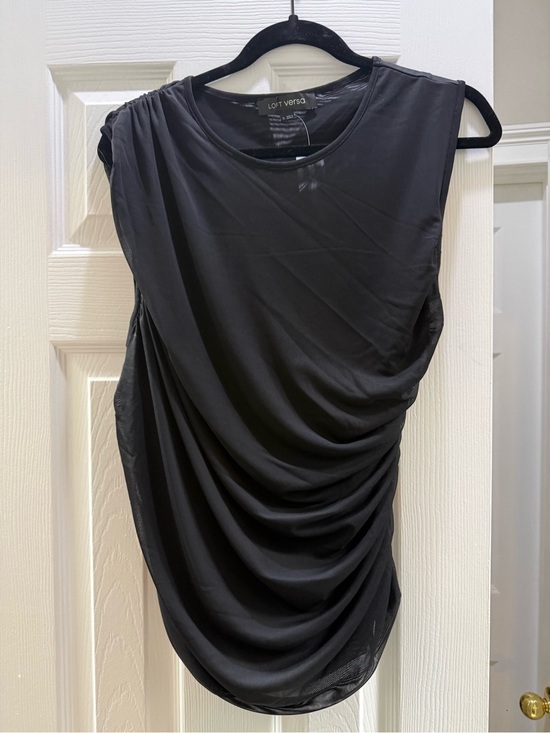 LOFT Tops - LOFT Versa Black Draped Sleeveless Tank Top